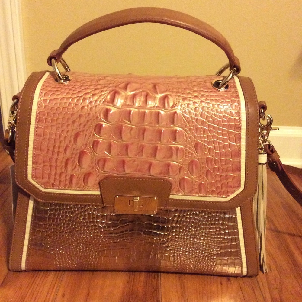 BRAHMIN Brinley Sandshell Varadero Satchel Bag